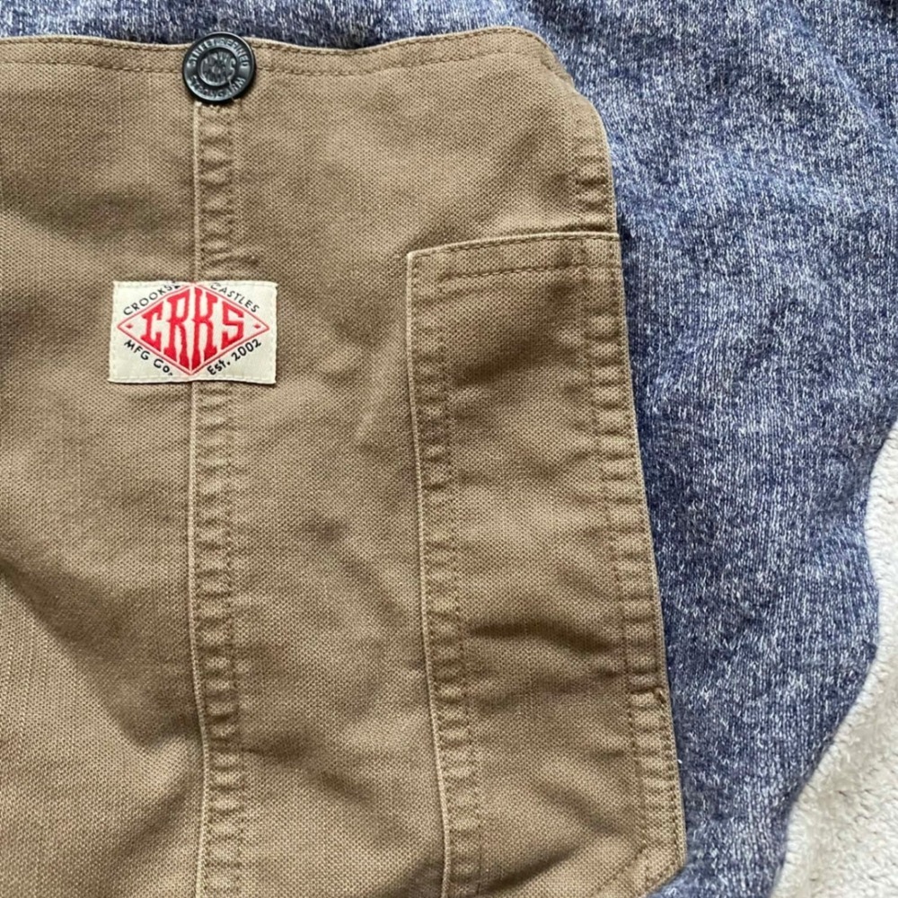 Crooks Castles Hoodie Blue Gray Colorblock Pocket Hooded Sweatshirt Mens Large - Picture 9 of 11
